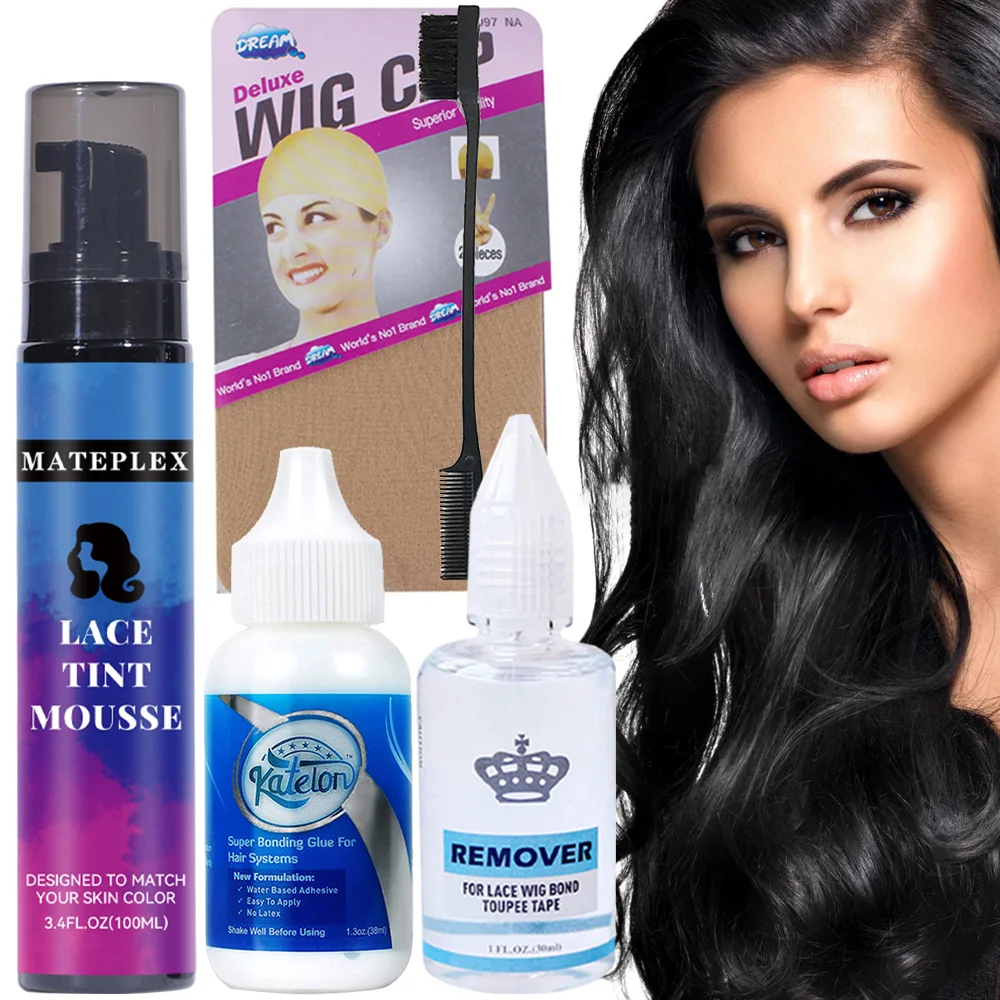 

Wig Glue Waterproof Lace Glue Invisieble Wig Adhesive Hair Bonding Glue + Lace Tint Spray For Wigs Hairpiece Lace Tint Mousse