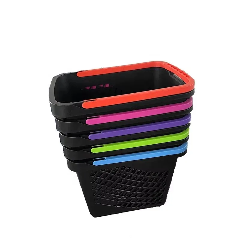 Basket Food Hand Basket Supermarket Rolling Shopping Basket Colorful Hand