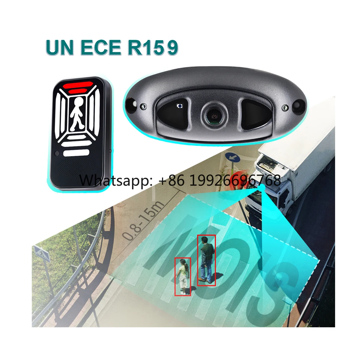 R159 AI Reverse Camera System for Blind Spot Detection IP69K Waterproof for Truck School Bus Safety