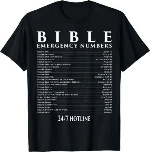 Bible Emergency Hotline Numbers - Cool Christian T-Shirts T-Shirt