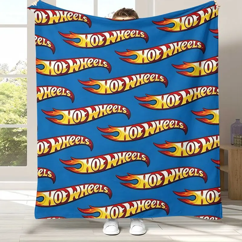 H-Hot Wheels Track Cityscape Racing Cartoon Flannel Throw Blanket,Cozy Warm Blanket for Bed,Sofa,Living Room,Camping,Home Decor