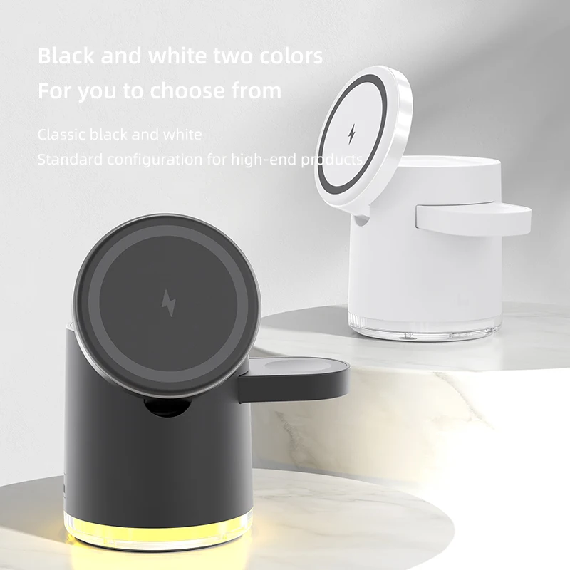 15W Magnetic Wireless Charger for iPhone15 14 13 12 Pro Samsung/Apple Watch Airpods Fodable 3 in 1 Charging Station Travel Dock