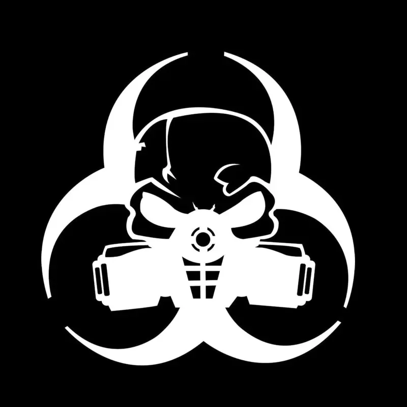 15 * 15cm hazardous skull shaped car window bumper, motorcycle accessories decoration, vinyl waterproof sticker image 2