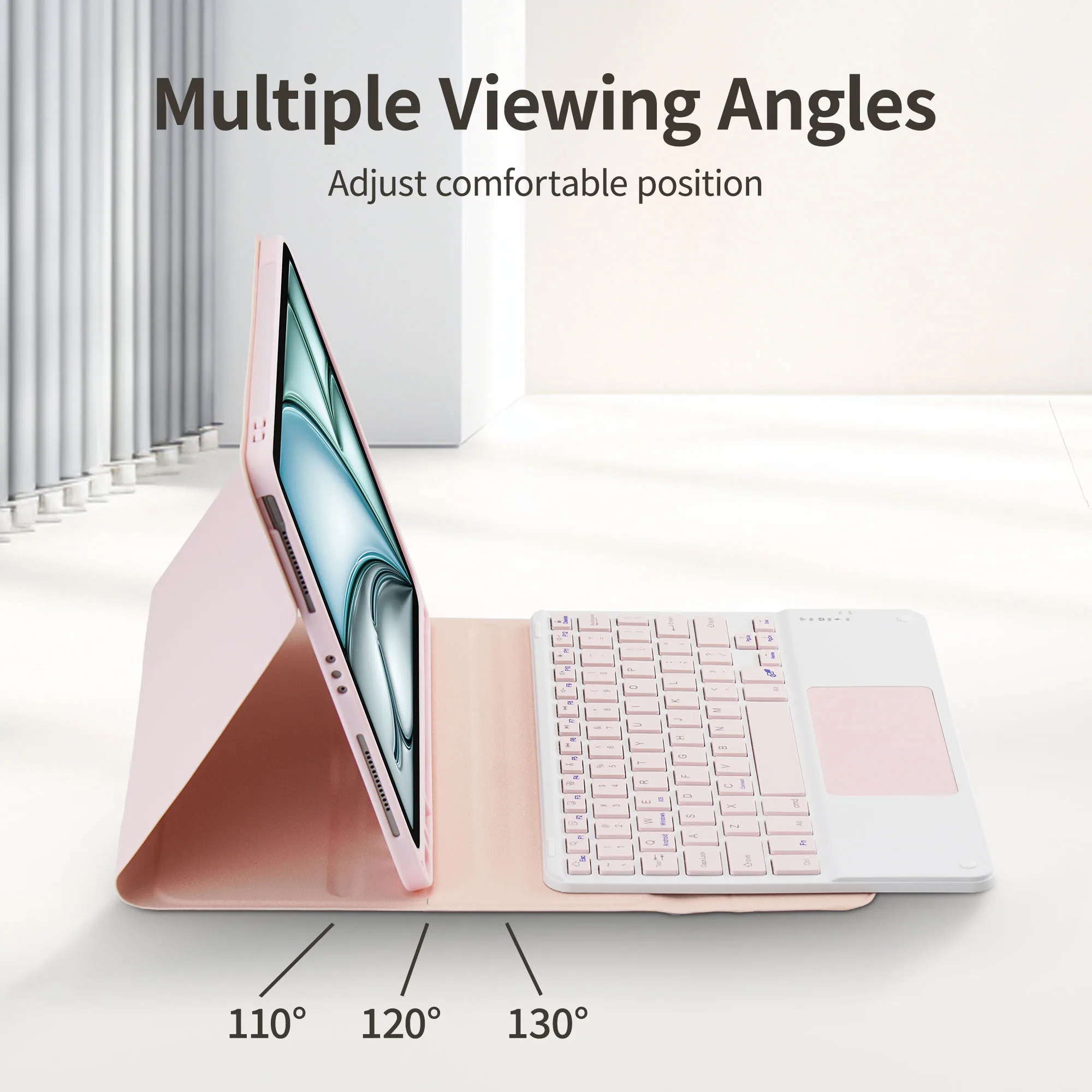 حافظة هواء IPad مع لوحة مفاتيح ، Pro 11 ، M2 ، 4 ، الجيل الأول ، الهواء ، الجيل الخامس ، الجيل الرابع ، 3 أجهزة اتصال ، 11 بوصة