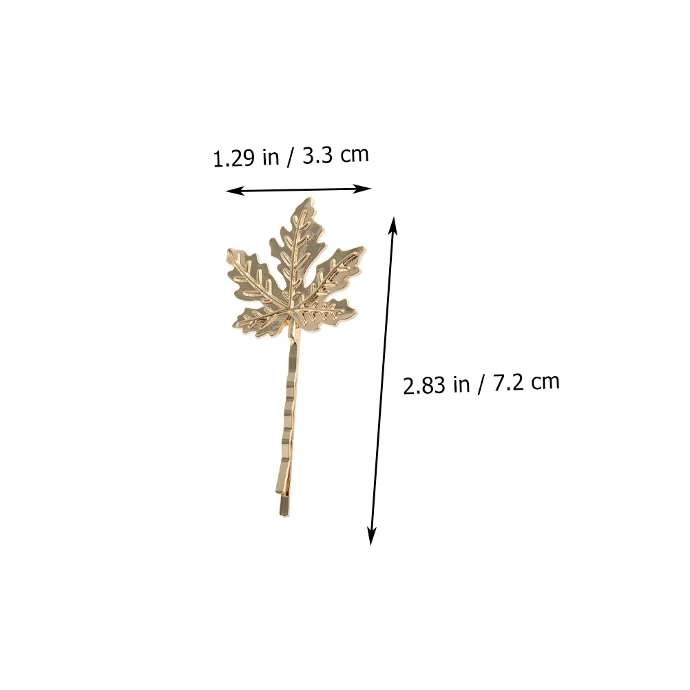 

Alloy Maple Leaf Hairpins 2Pcs Elegant Clips Decorative Hair Accessories For Party Evening Wedding School Daily Wear Golden