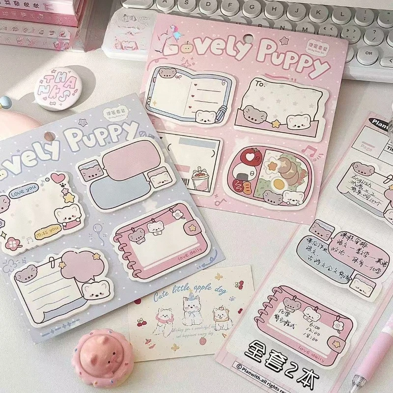 Kawai Stationery Pet Special Shaped Suit Note Ins High Looking Student Handbook Decoration Material Cartoon Sticker Lovely Gift