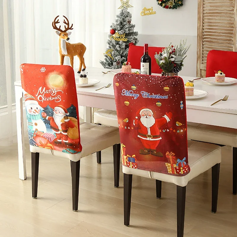 Christmas chair cover full package applicable decoration elastic chair covers high back dining chair cover atmosphere