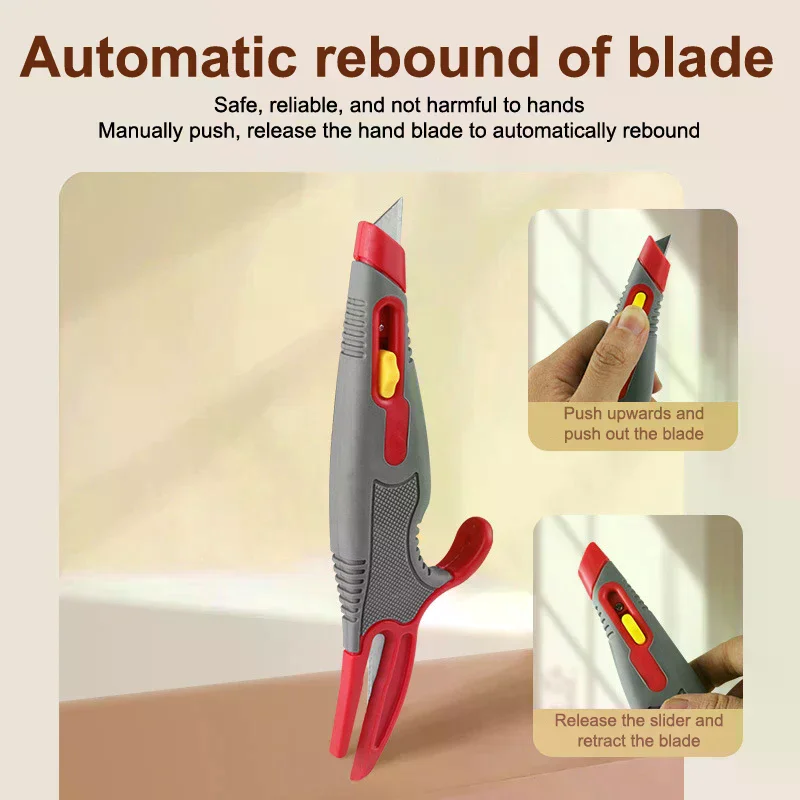 Multifunctional Box Cutter Retractable Utility Art Knife Unpacking Express Knife Wrapping Glue Anti Cutting Anti Cutting Hand
