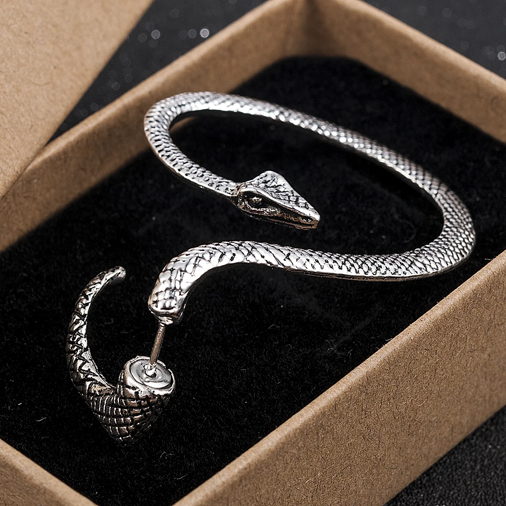 Brincos Twining Snake Shape para mulheres, manguito, joias estilo punk, nova moda