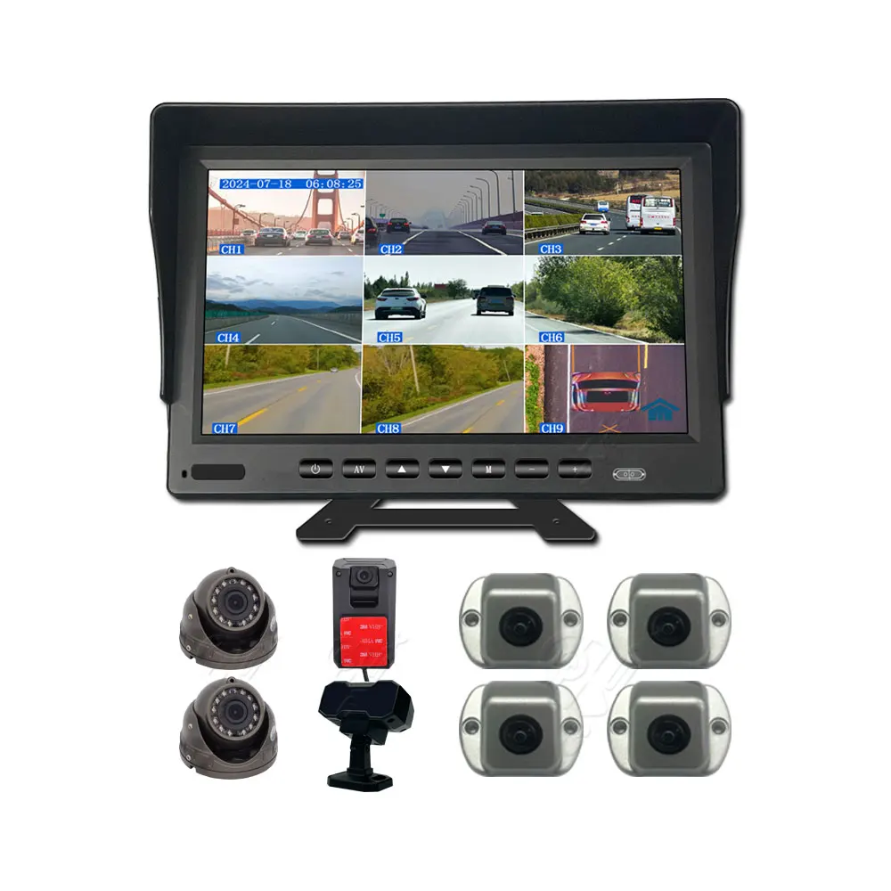 360 Camera System for Bus for Special Vehicle 8CH 1080P 360 AVM Caravan Camera ADAS BSD DMS GPS Optional