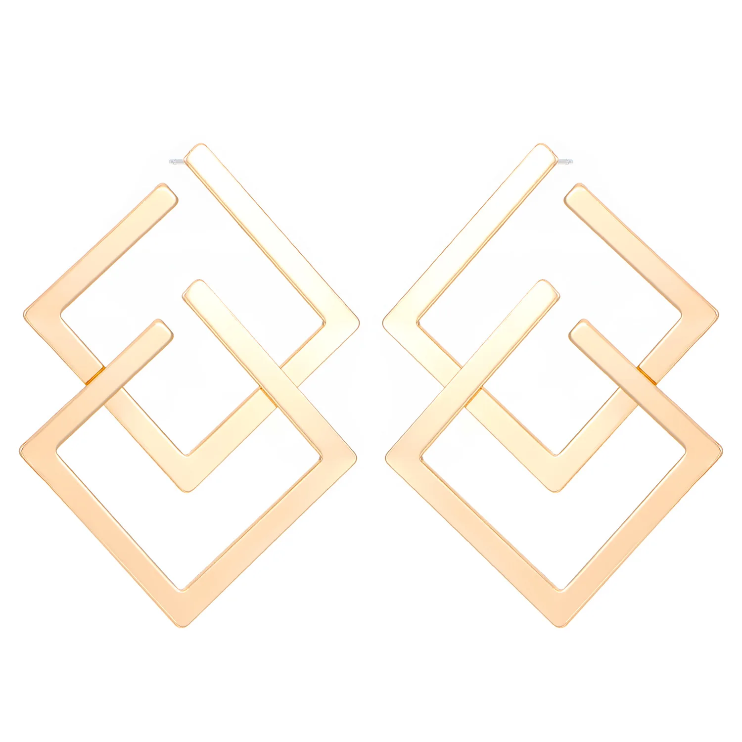 Fashion Irregular Geometric Earrings For Women Metal Earing Jewelry 2026 Trending New Women\'s Gold Color Square Stud Earrings