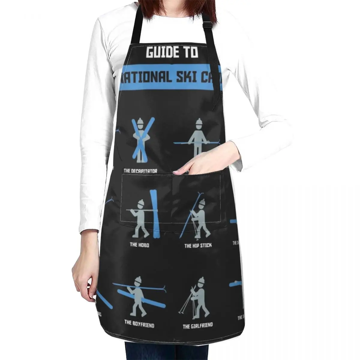 Funny Skiing Winter Holyday and Apres Ski Gift For Skier Apron New year's barber uniform Apron