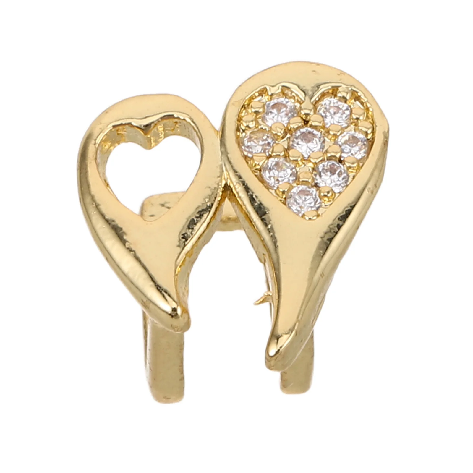 

Heart Gold Tooth Cap Micro Paved Zirconia Hip Hop Style Metal Grill for Men Women Parties Weddings Performances