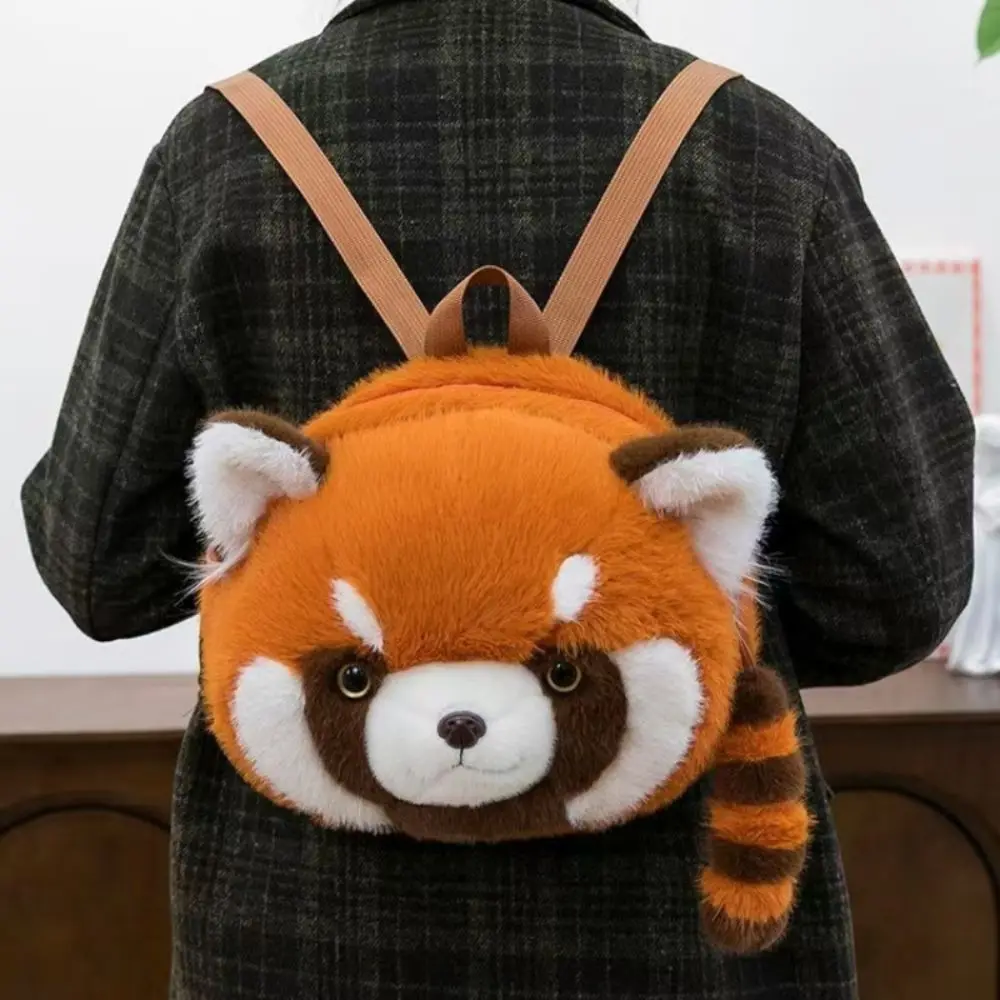 ぬいぐるみバッグ レッドパンダバッグ 花柄 調節可能 アライグマ リュックサック ソフト 大容量 人形 スクールバッグ 幼稚園