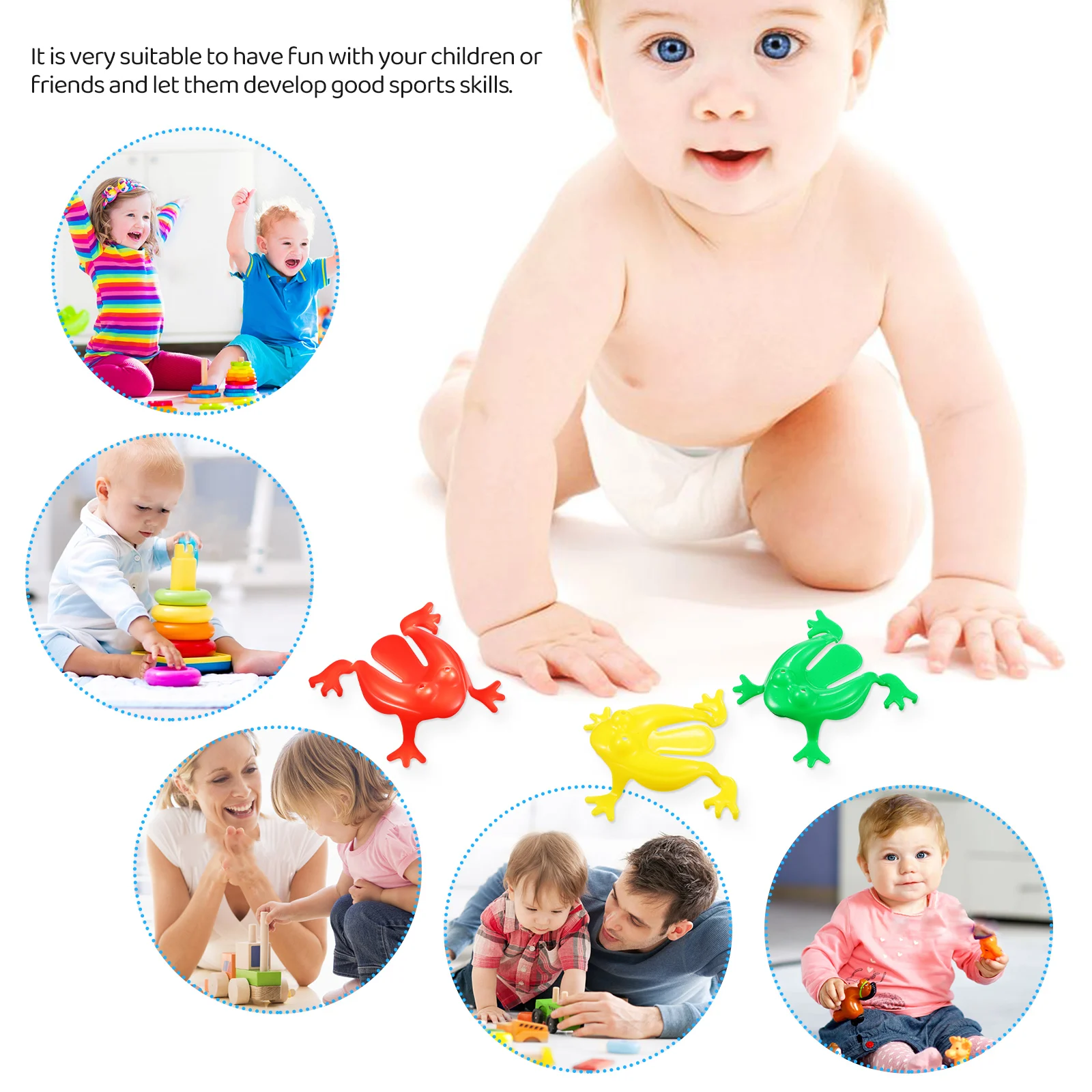 

16 Pcs Jumping Frogs Toys Plastic Child Fun Frog Party Bag Fillers Lightweight Portable Indoor Outdoor Entertainment Assorted