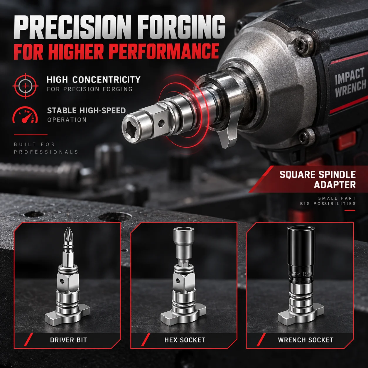 Electric Impact Wrench Adapter Parkside Multifunctional Square T-shaft Brushless Shaft Tool Sets Power Dremel Drills Accessories