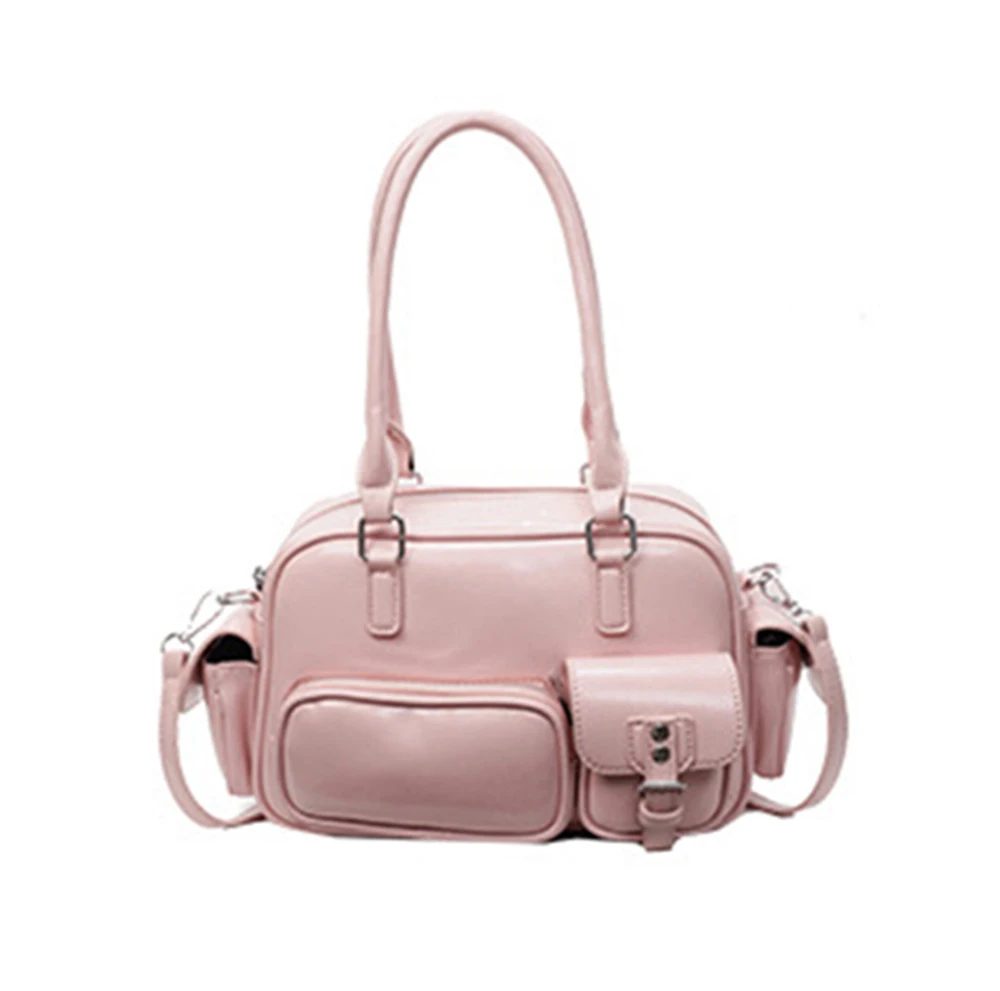 

Korean Style Multi-Pocket Handbag Women's Fashion Asymmetric Large Capacity Casual Shoulder Bag Commute Solid Color Underarm Bag
