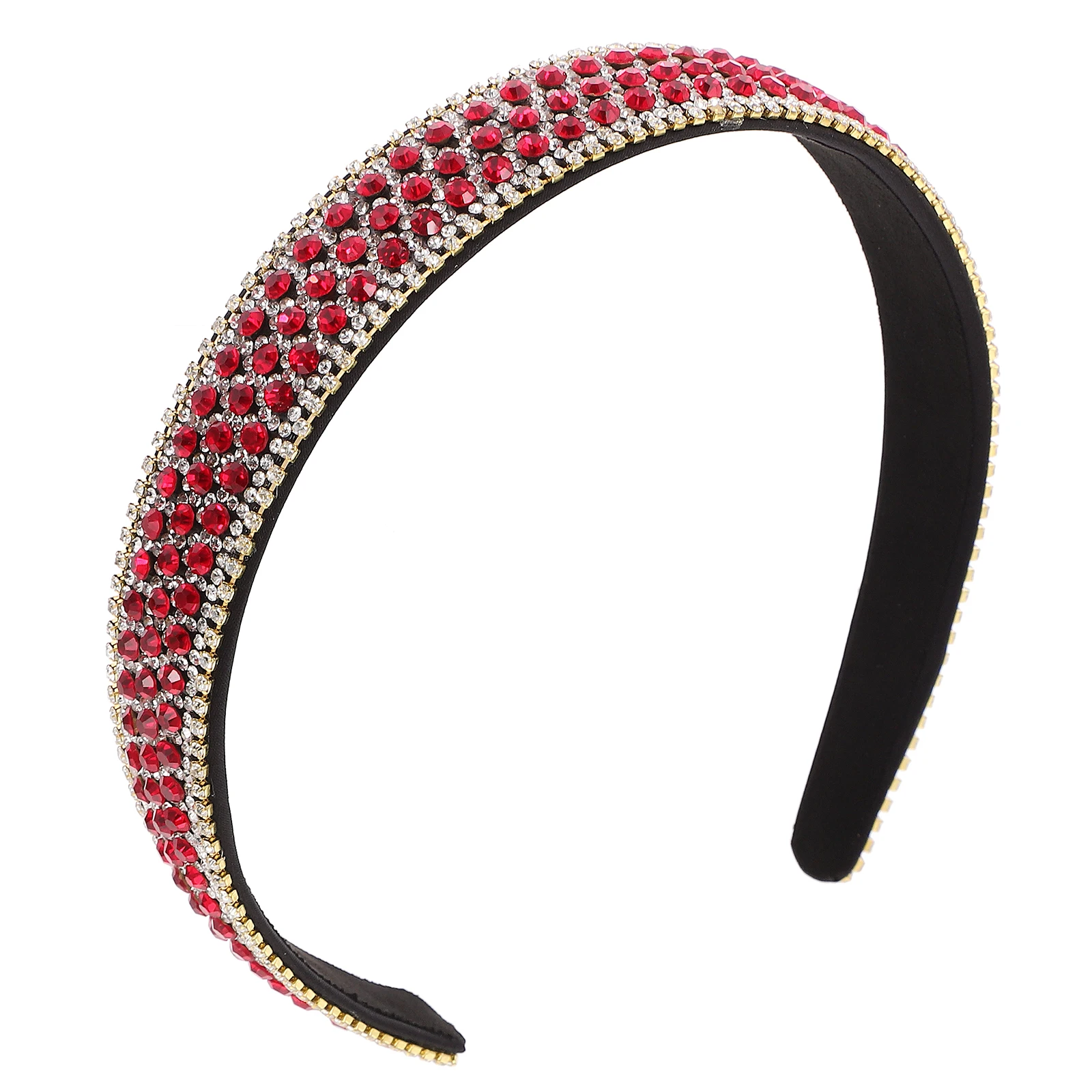

Rhinestone Headband Women Wide Band Fashionable Girls Headdress Non-Damaging Comfortable All Hair Types Short Curly Wavy