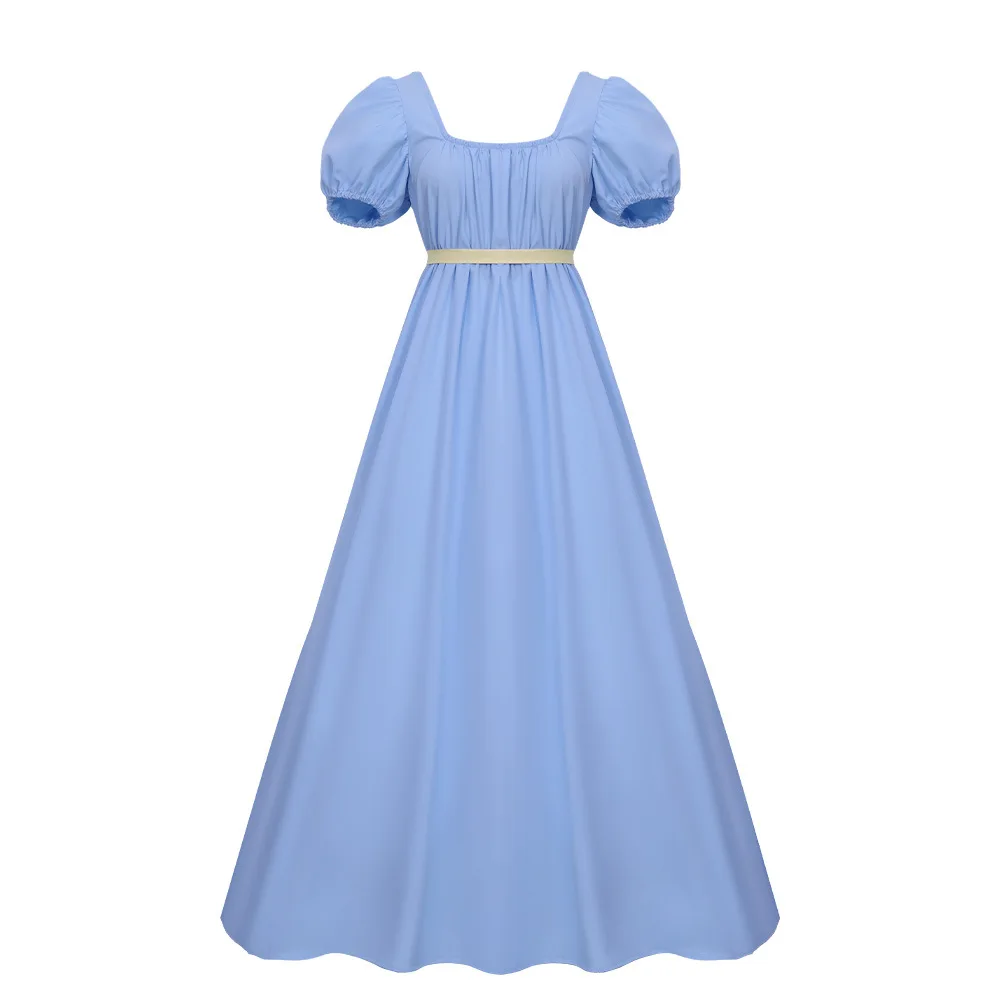 Vestido de cosplay victoriano medieval retro, vestido de cintura alta con volantes y mangas abullonadas para mujer, vestido de fiesta victoriano para fiesta de té.