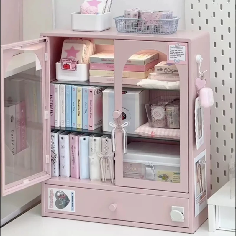 Desktop desk Layered drawer type tin storage cabinet Large capacity dust storage cabinet