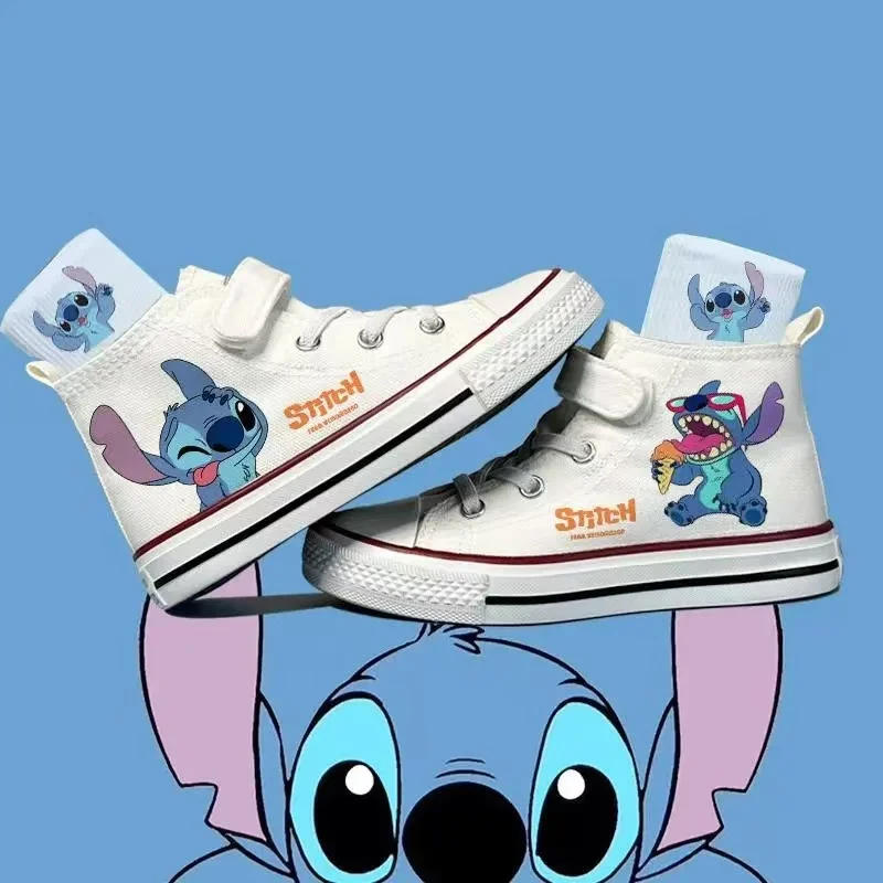 Stitch 2025 nuova foto reale drop shipping più scarpe causali per ragazze di grandi dimensioni per bambini di piccola moda per bambini cartoni animati per bambini