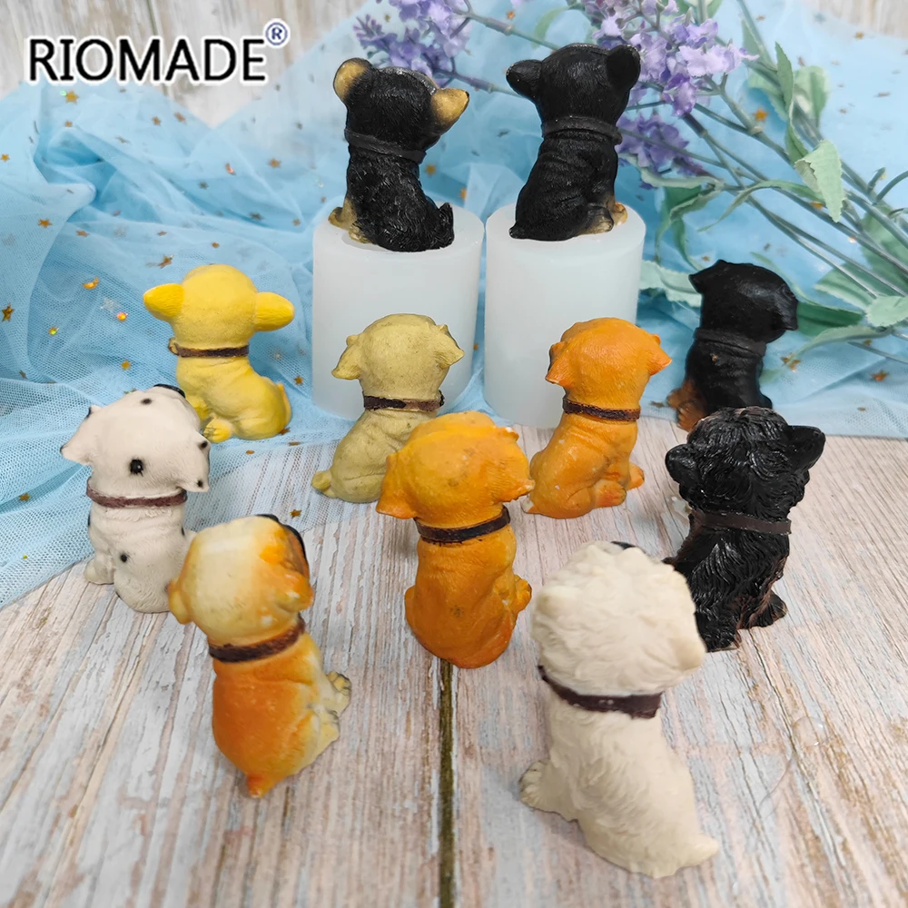 Dog Shape Silicone Mold For Fondant Cake Decorating Tools Chocolate Mousse Dessert Baking Cake Tools Gypsum Epoxy Resin Mould