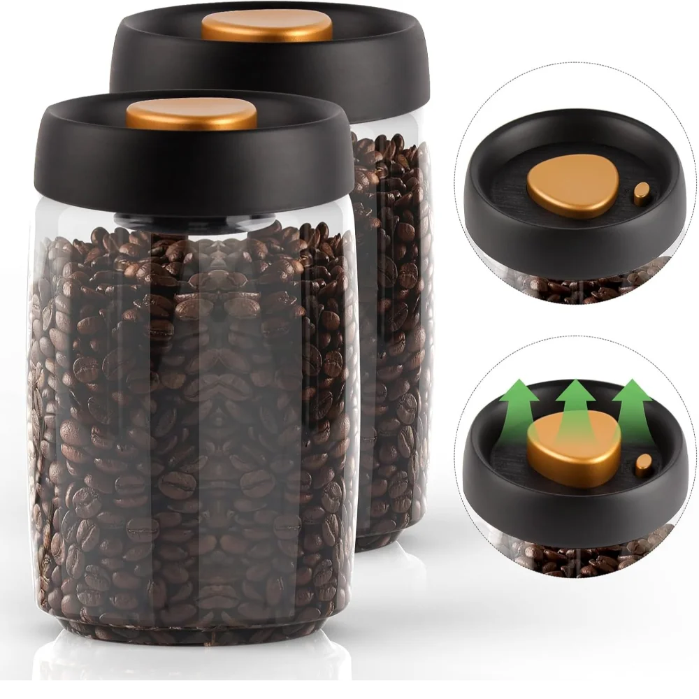 Coffee Vacuum Container Plastic Mason Jars Food Coffee Bean Storage Containers With Lids Wide Extraction Sealed Tank