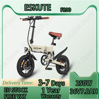 Eskute F200 Folding Electric Bicycle 250W 36V7.8AH Lithium Battery Adult Riding Electric Bike 14-inch Tire City Commuter E-Bike