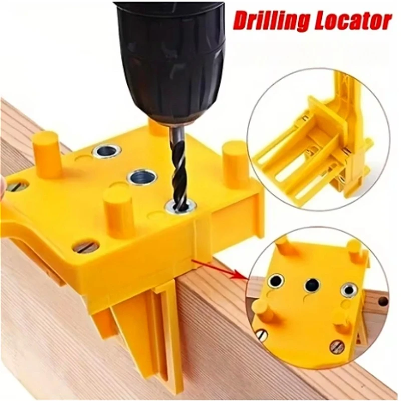 

Woodworking Dowel Handheld Drill Guide and Hole Saw Tool 6/8/10mm Drill Bit For Carpentry Straight Hole Locator Clamp