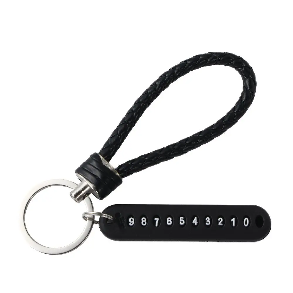 

Creative Hand Woven DIY Anti-lost Phone Number Keychain Car Key Clip ​ Lanyard Keyring Car Key Holder