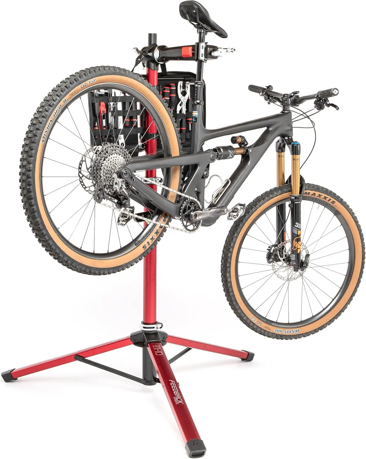 

(Heavy Duty) Bike Repair Stand | Lightweight, Stable Bicycle Workstand W/Tripod Base | Red