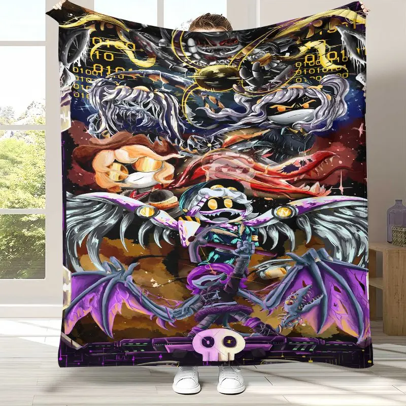 Murder Drones Uzi N Cyn Cartoon Flannel Throw Blanket,Cozy Warm Blanket for Bed,Sofa,Living Room,Picnic,Camping,Home Decor,Gift