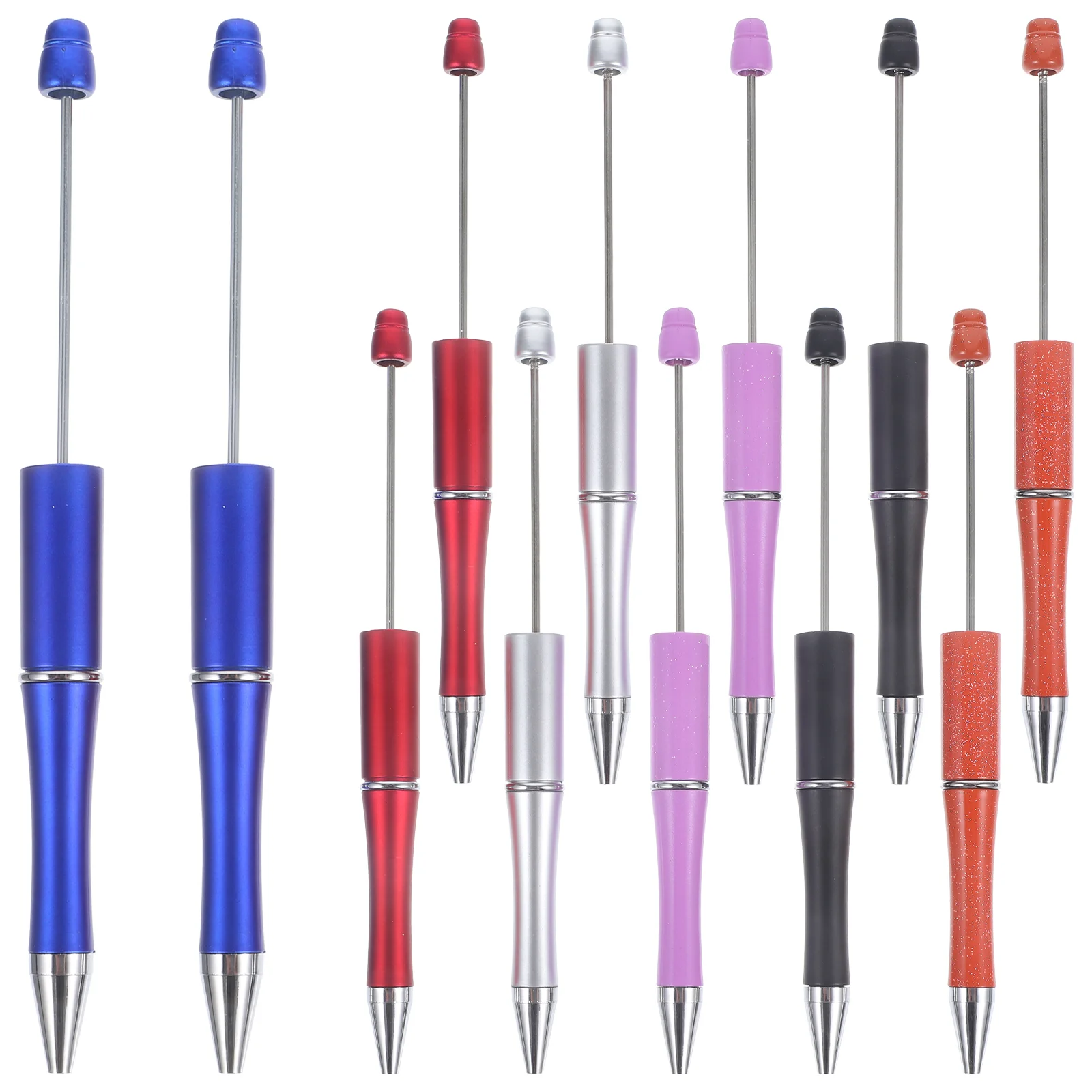 

12 Pcs Student Office School DIY Plastic Bead Pen Ballpoint Beadable Pens Household Portable Adult Multi-function