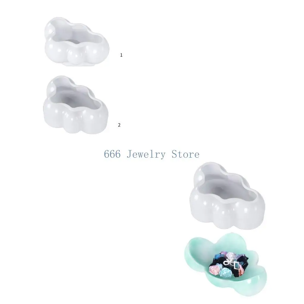 F2TD Epoxy Resin Moulds Cloud Shaped Silicone Mold Holder Storage Tray Moulds