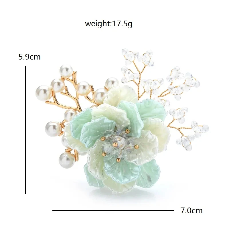Plastic 3 Colors Flower Brooch Pins For Women Suit Jewelry Gift