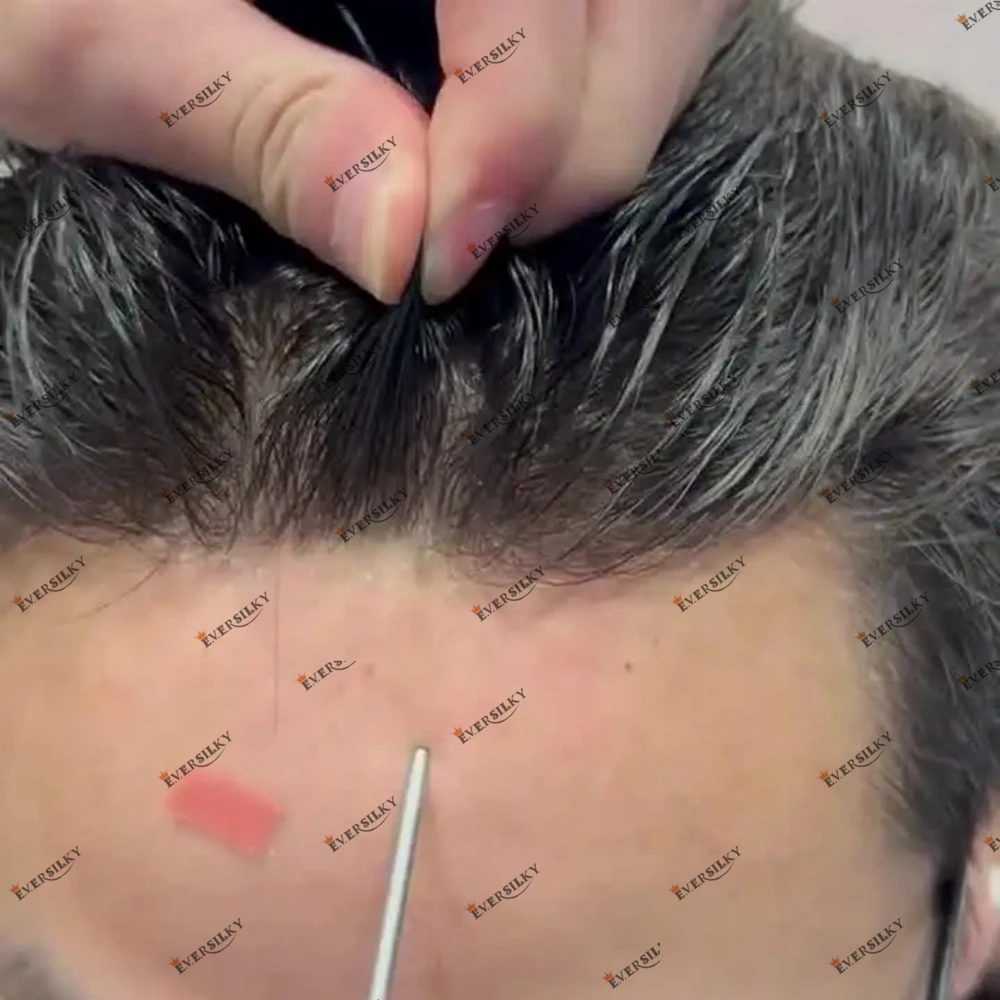 

Natural Hairline Black Brown Gray Super Durable Human Hair Full Skin Toupee 0.1mm Injected Cheap Male Hair Men Wig Prosthesis