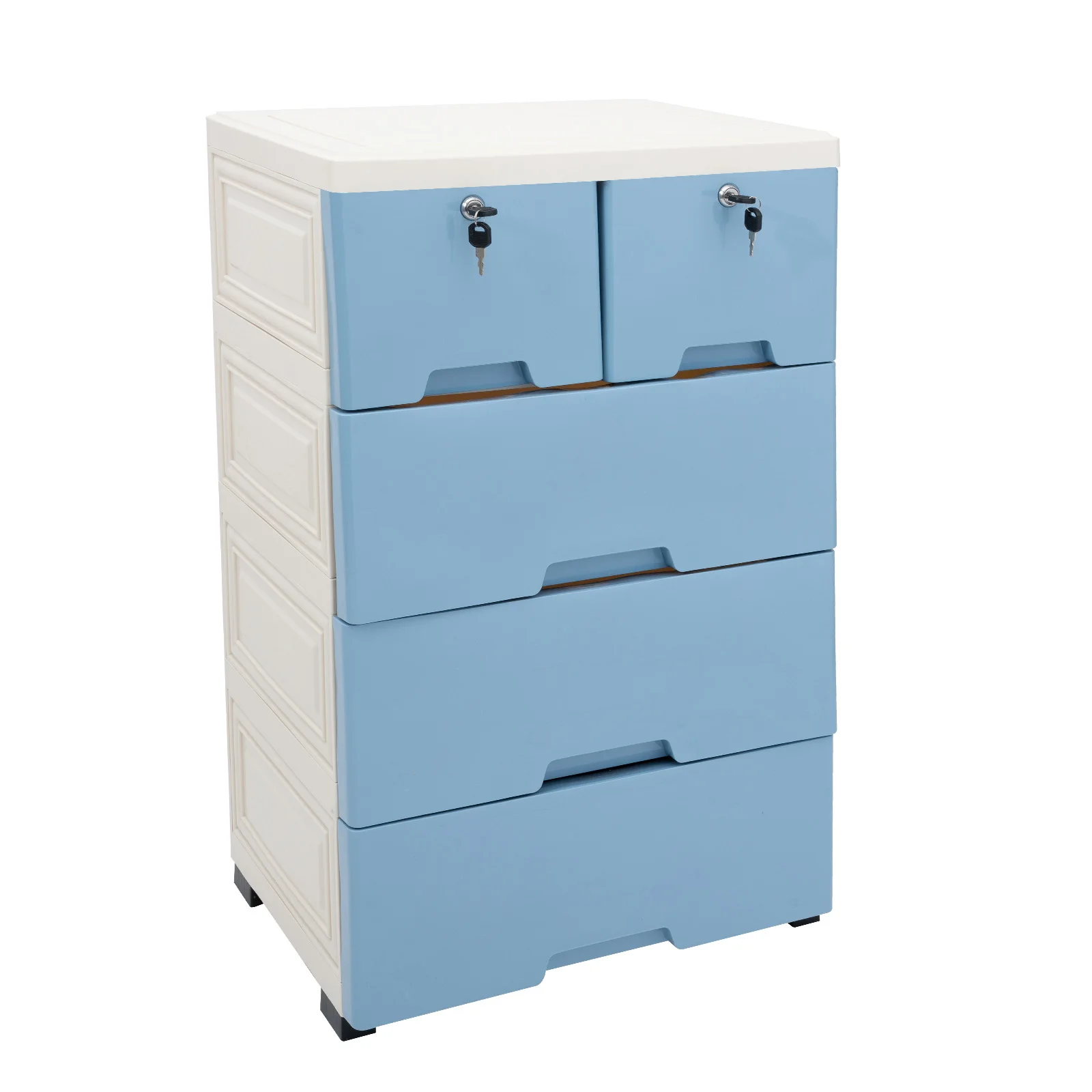 Rollbarer Schubladenorganizer aus Kunststoff, Aufbewahrungsschubladen mit Rollen, 6-Schubladen-Kommode für Schlafzimmer, Wohnzimmer – Detail 2