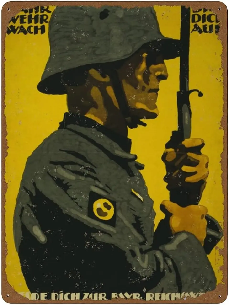 German WWI 'Truth. Yourself Wake Up' Vintage German WWI Propaganda Poster Novelty 12x16 Tin Sign Metal Poster Wal s sign