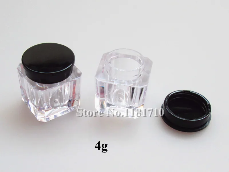 48 Stks/partij Vierkante 4G Plastic Cosmetische Pot Potten Clear Jar Diy Oogschaduw Make-Up Face Cream Lippenbalsem Containers Nail art Opslag