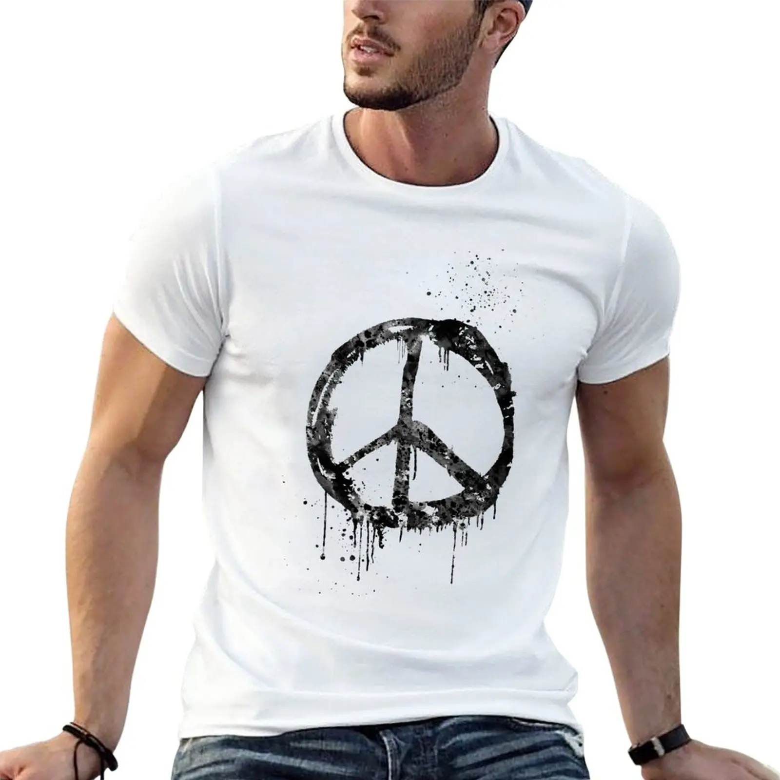 

Peace Sign T-Shirt customizeds funnys plus size tops customs Men's t shirts