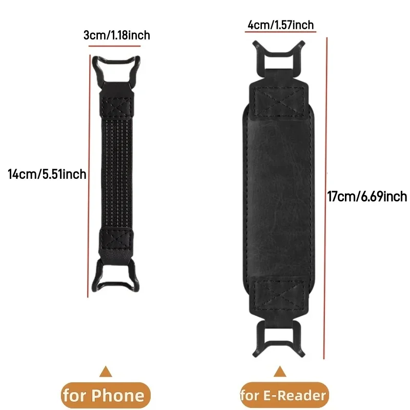 Universal E-Reader Sicherheit Handschlaufe Halter für 6-7" iPhone Finger Grip PU Leder Gummibänder Gürtel für Kindle Kobo Tablets – Detail 1