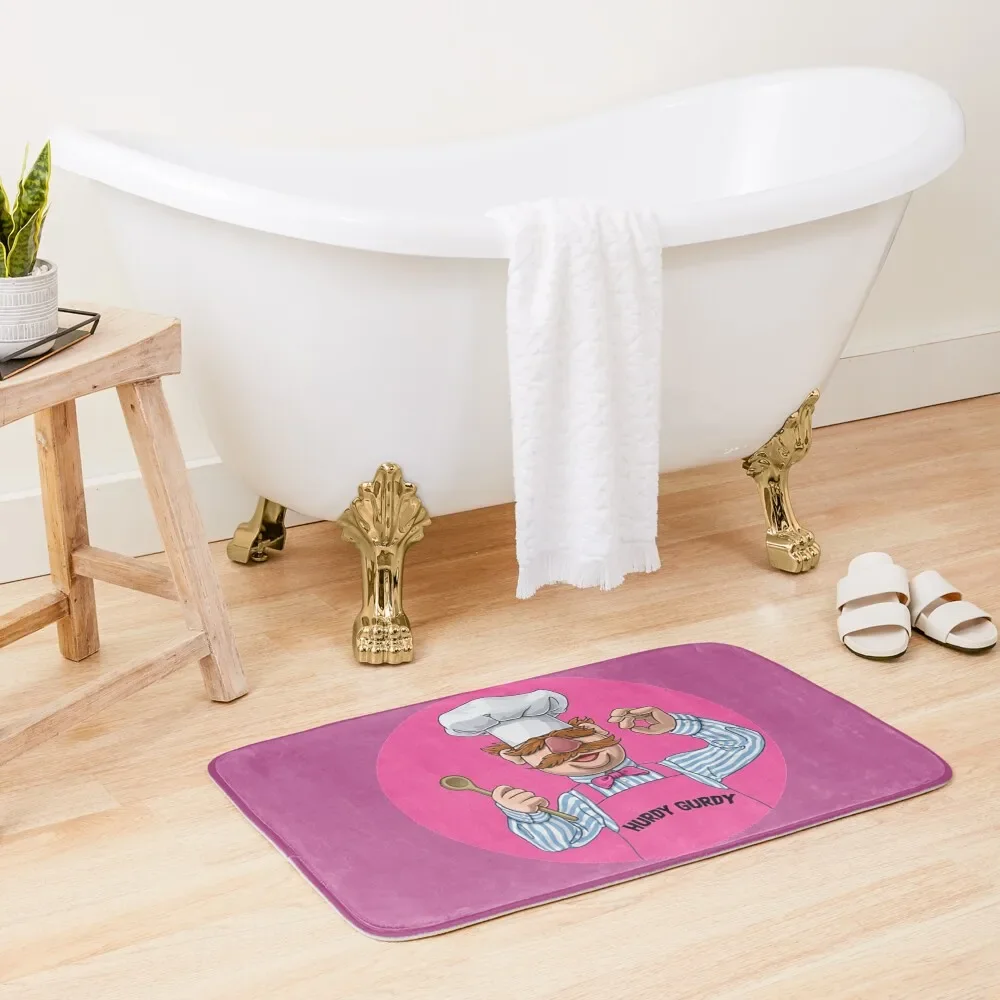 

Hurdy Gurdy Bork Bork Microwave Chef - Bad Cook Gifts - Lazy Cooks - Funny Swedish Chef Bath Mat Floors Bath Carpet Mat