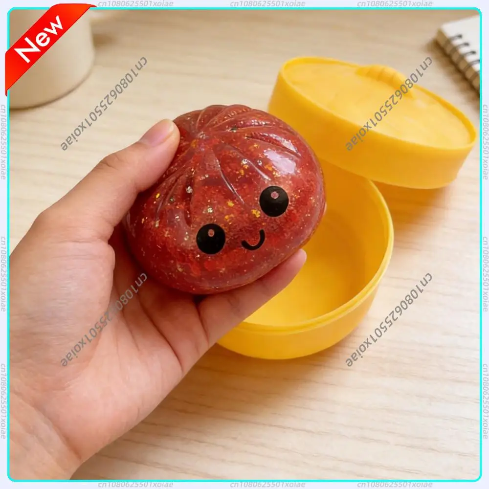 

Сенсорная игрушка-антистресс: блестящий шарик-булочка из теста с пароваркой для еды, эластичные настольные игрушки, подарки на день рождения для детей и взрослых