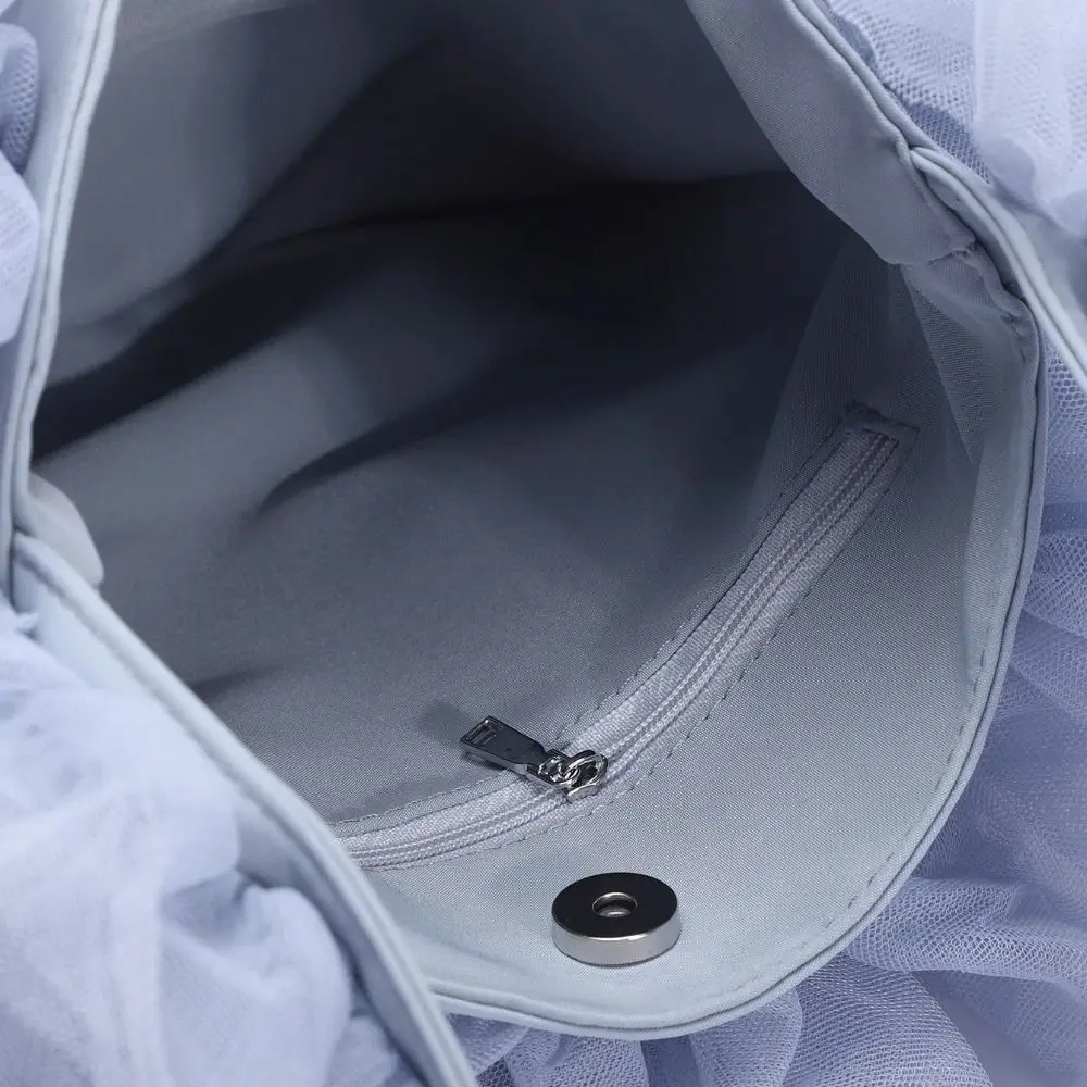 

Luxury Design Solid Color Mesh Pleated Women Handbags Lace Pleated Crossbody Bags Chiffon High-capacity Underarm Bag