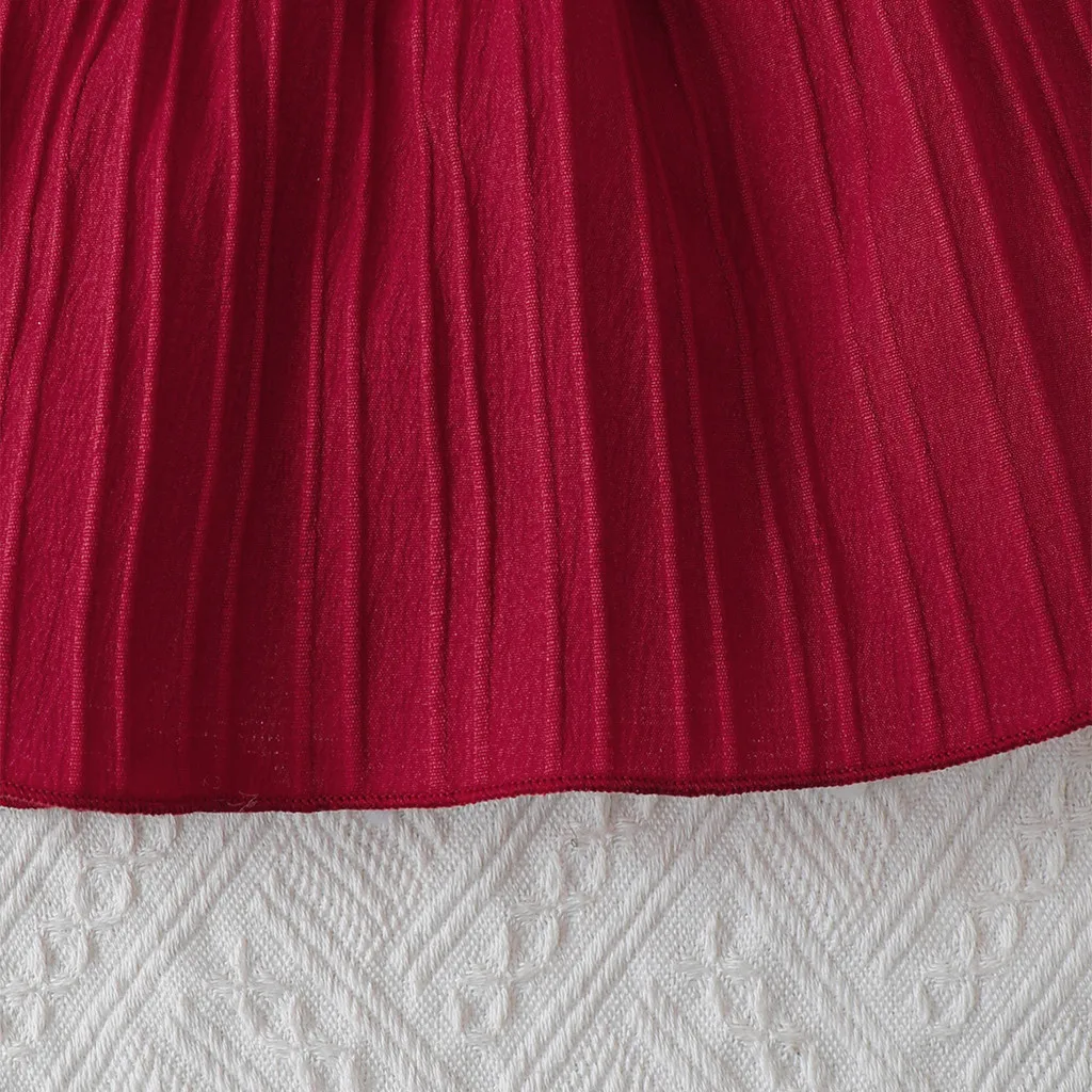 فستان صيفي لـ 0-24 شهرًا لحديثي الولادة والرضع فستان الأميرة المريح للفتيات مع قوس الرأس لعيد الميلاد 2 قطعة فستان الحفلات