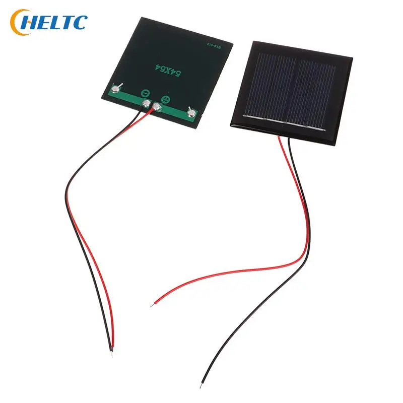 5Pcs Solar Droplet Panel Micro Solar Board Photovoltaic 2V 120MA Solar Cells with Wires Solars Epoxy Plate DIY Projects Toys