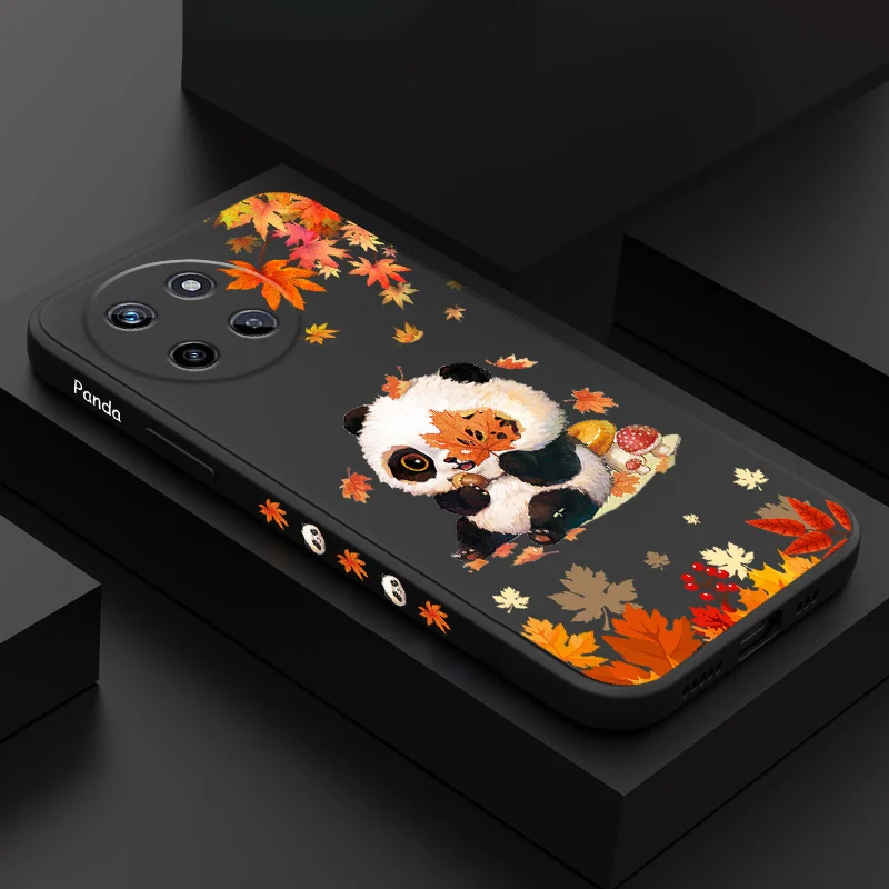 

Deciduous Panda Phone Case For OPPO Realme 14 13 12 11 10 9 9i 8 8i 7 Pro Plus C35 C21Y C25Y C25 4G 5G Liquid Silicone Cover