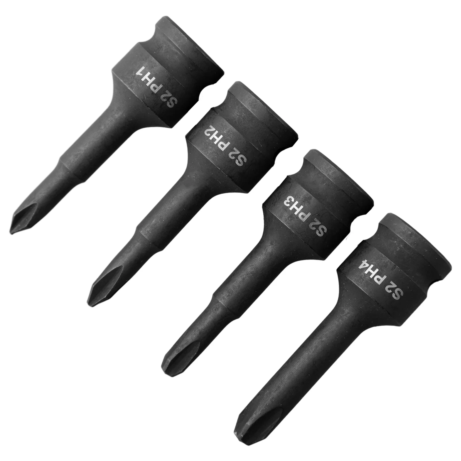 4 Piece Screwdriver Bit Adapter Set for 3/8 Inch Square Drives Designed for Strength and Durability in Various Settings