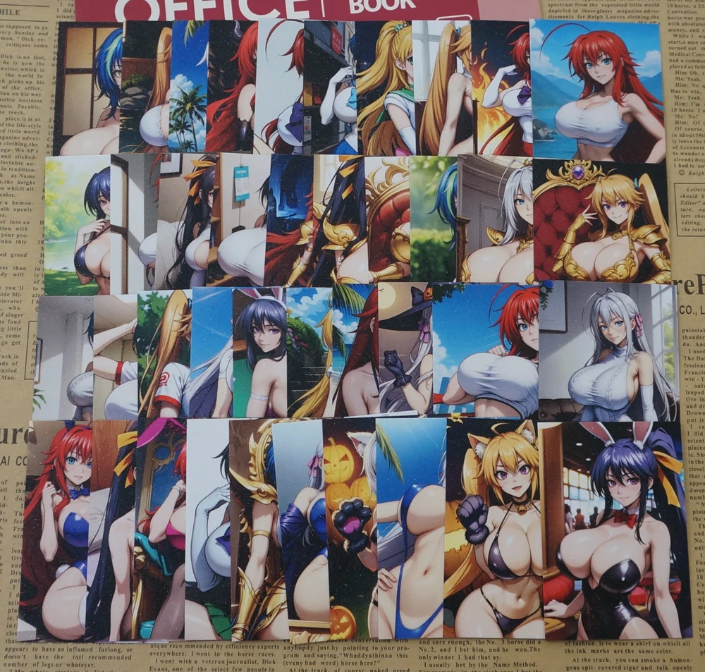 Tarjeta de colección de papel esmerilado para niñas, tarjetas de Anime, Serie 2, AI High School, DxD, Waifu, 40 piezas por juego