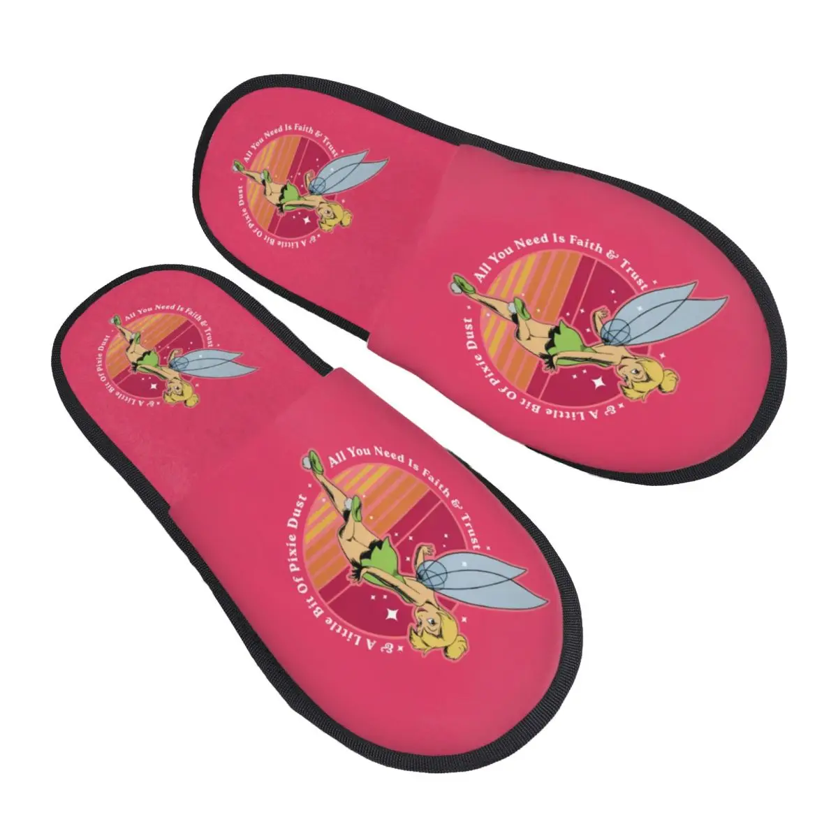 

Женские домашние тапочки с принтом Тинкер Белл, мягкие теплые пушистые тапочки из пены с эффектом памяти феи, домашняя уличная обувь